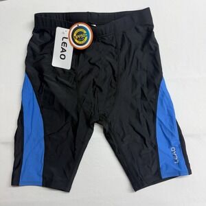 Boys LEAO Swim Jammer XL NWT Black Blue UPF50+ Swim Shorts Compression